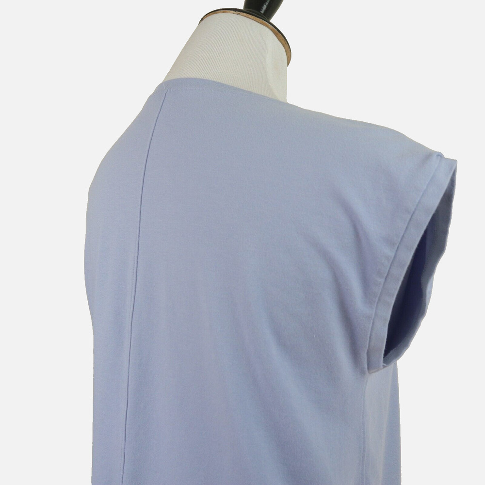 Eileen Fisher Size Petite S Traceable Organic Cotton Stretch Dress Blue - Picture 6 of 9